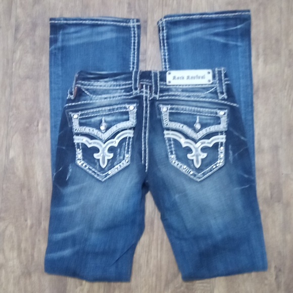 Rock Revival NWOT Women's 26 Bootcut May Bejeweled Embroidered Distressed - Picture 2 of 12